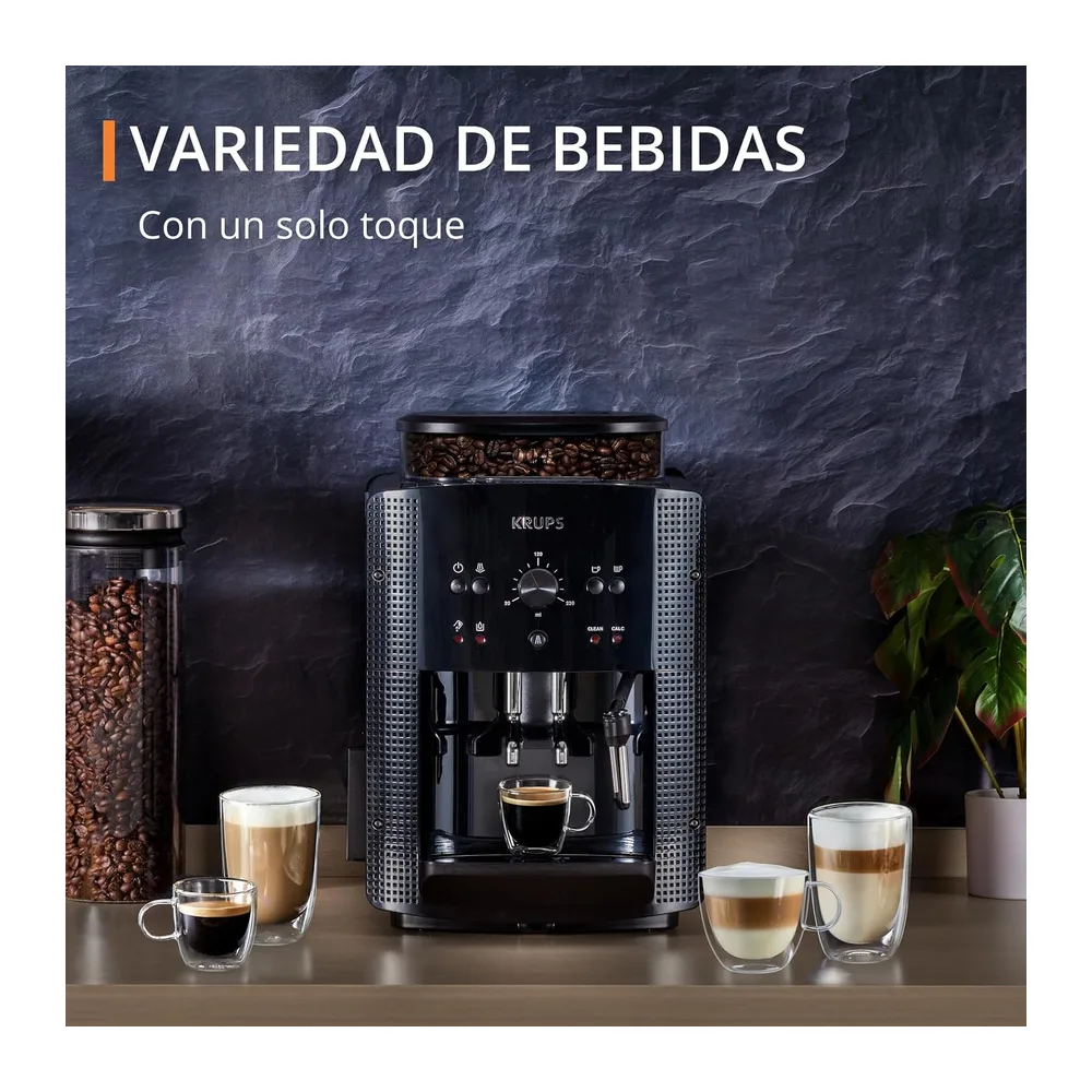 KRUPS Roma, Cafetera Superautomática 15 Bares, Capacidad de 1,7L, Negra — 5
