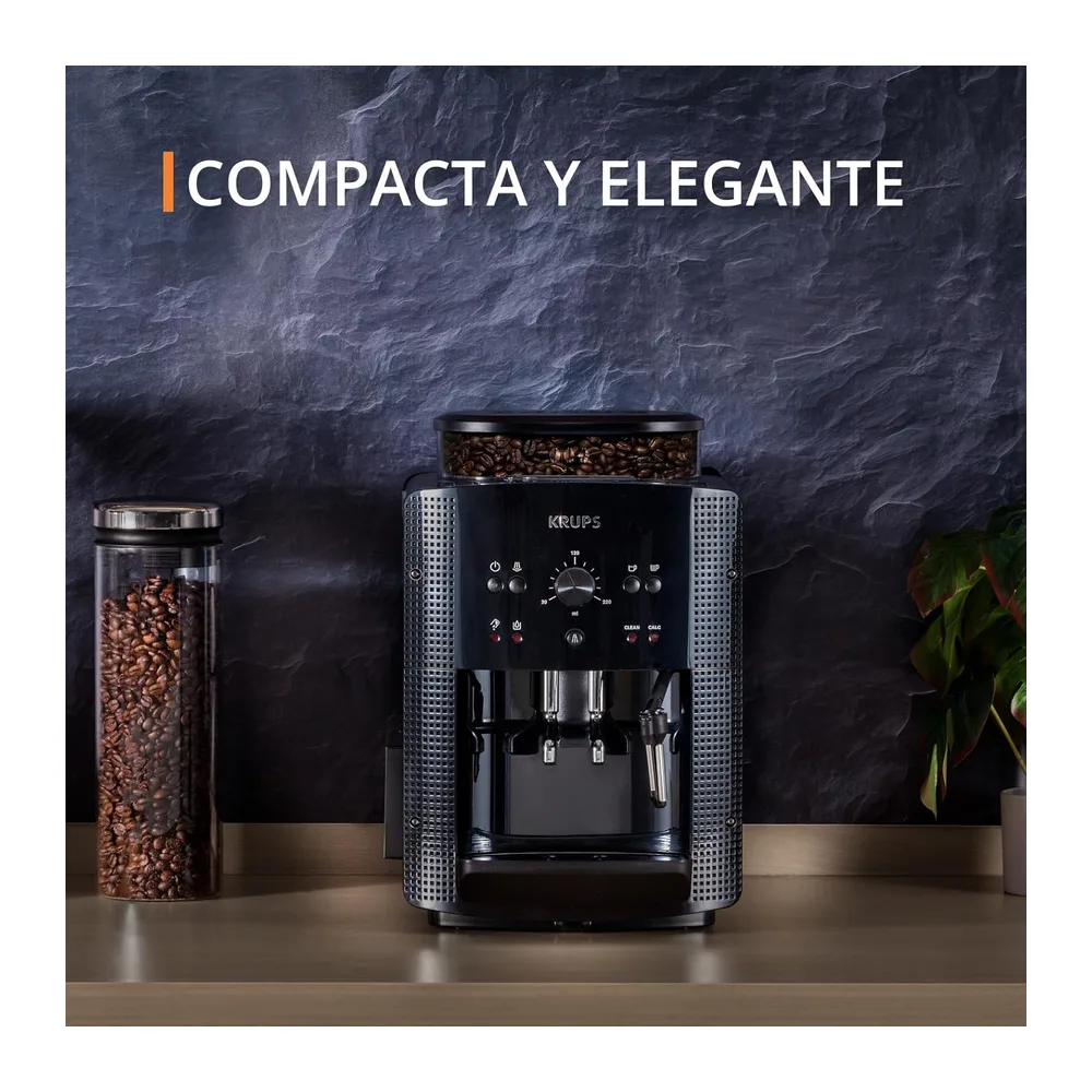 KRUPS Roma, Cafetera Superautomática 15 Bares, Capacidad de 1,7L, Negra — 6