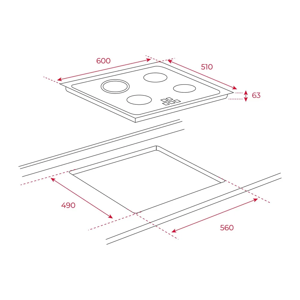 TEKA Placa Vitrocerámica 60 cm, 3 Fuegos, Touch Control, Función Stop & Go, Indicador de Calor Residual, — 6