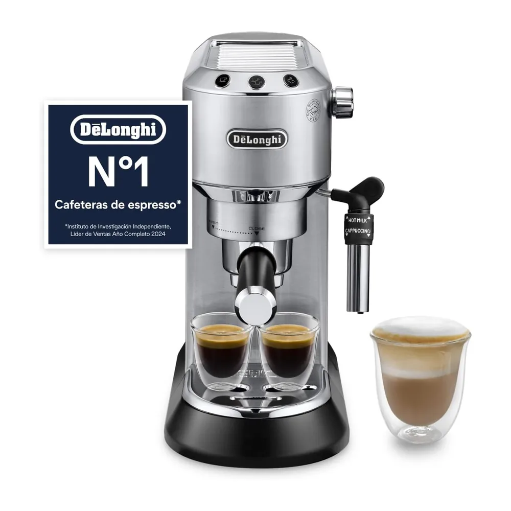 De'Longhi Dedica Style - Cafetera Espresso Manual con Espumador Manual