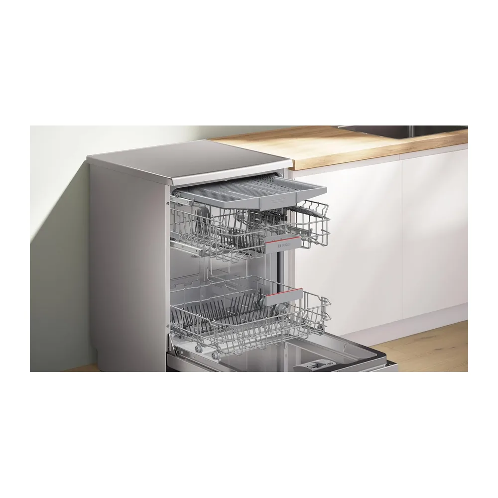 Bosch, Lavavajillas Libre instalación, 60cm, Acero antihuellas, SMS46KI01E [Clase de eficiencia energética E] — 2