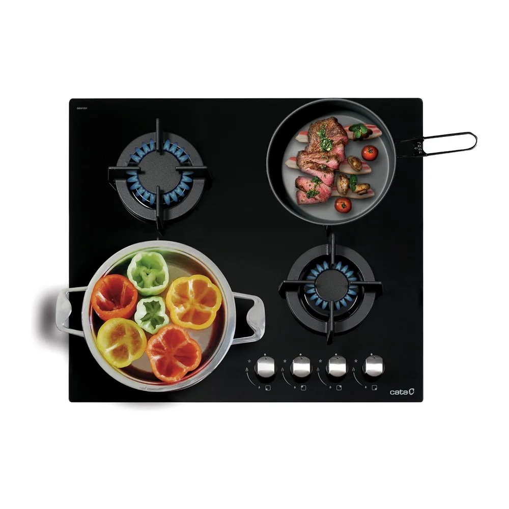 CATA Encimera de Gas | Modelo: CCI 6031 BK | 4 Ancho de 59 cm | Quemadores de Hierro Fundido | Color Negro, — 5