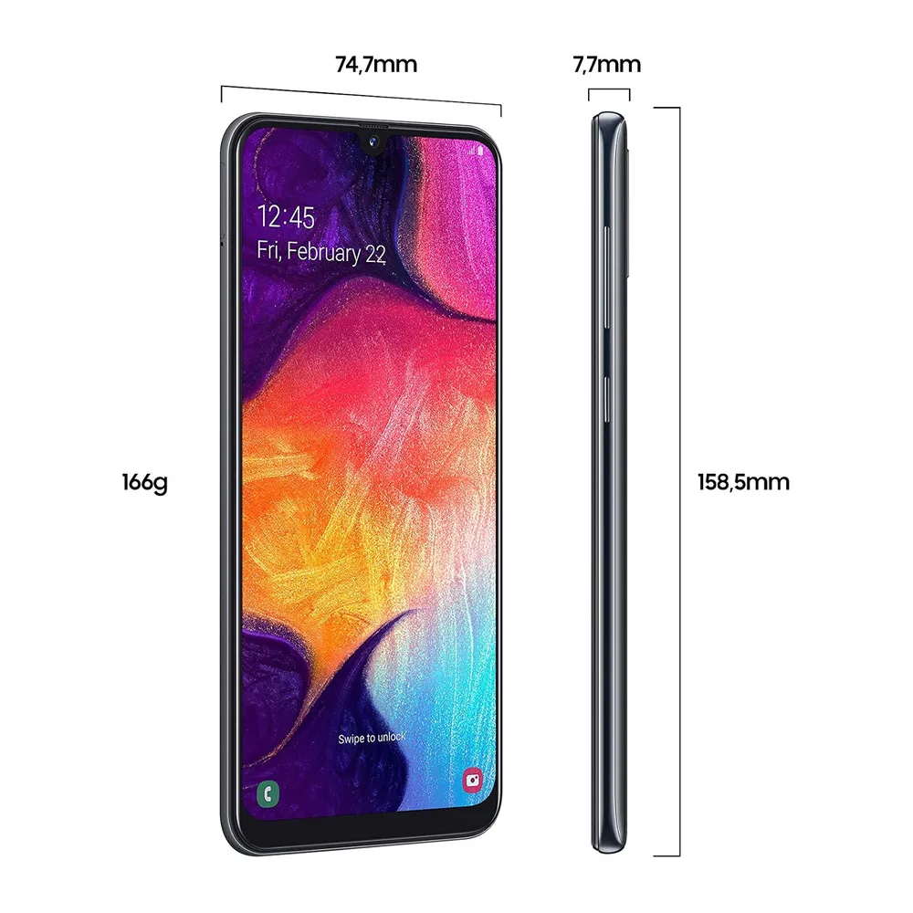 2019 Samsung Galaxy A50 Dual SIM 128GB - Negro (Reacondicionado) — 2