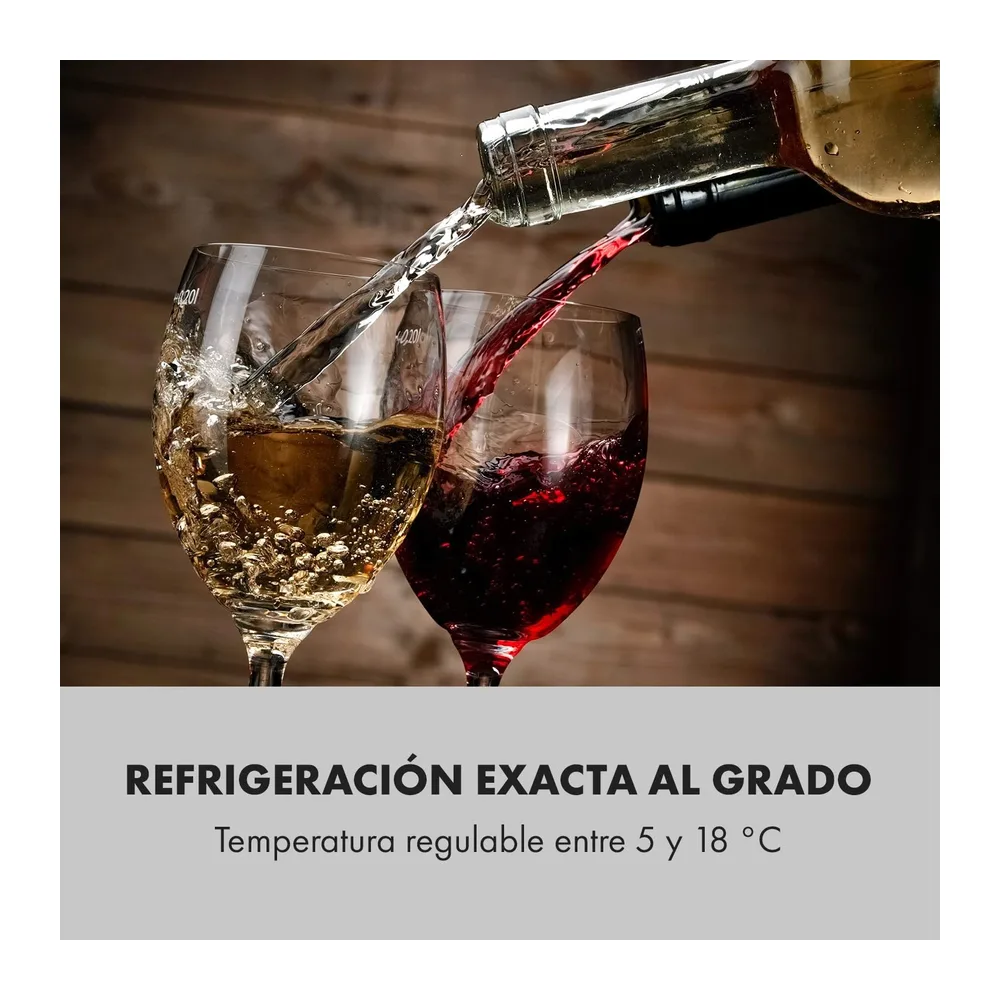 KLARSTEIN Shiraz Vinoteca Negro – 16 Botellas, 42 L, 1 Zona | Nevera para Vinos de Libre Instalación, Puerta — 4