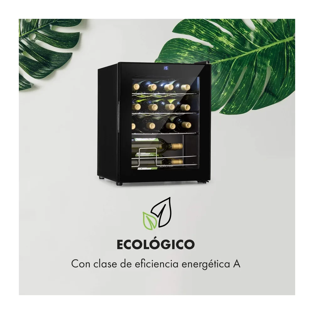 KLARSTEIN Shiraz Vinoteca Negro – 16 Botellas, 42 L, 1 Zona | Nevera para Vinos de Libre Instalación, Puerta — 6