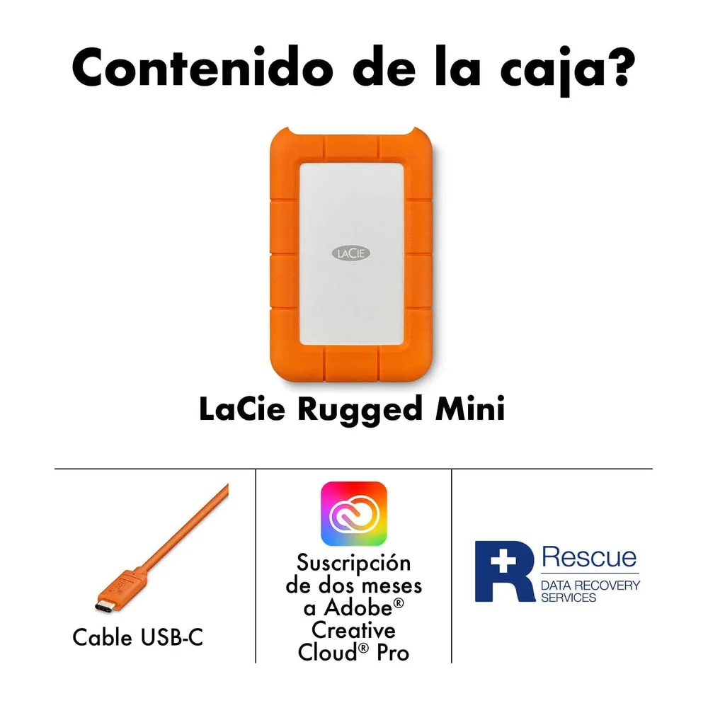 LaCie 5TB Rugged Mini Disco Duro Portátil — 3