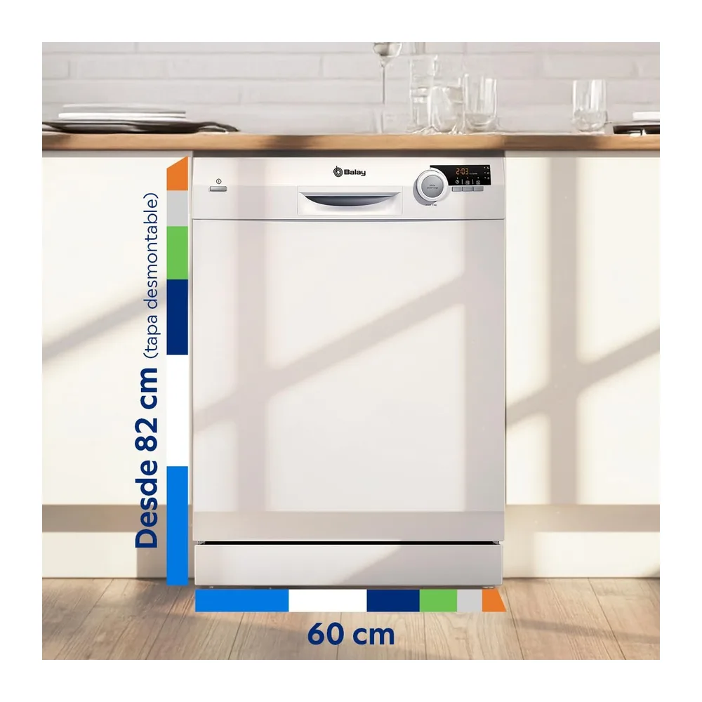 Balay, Lavavajillas, 12 servicios, Silencioso, Media Carga, Blanco, 3VS506BP [Clase de eficiencia energética — 2