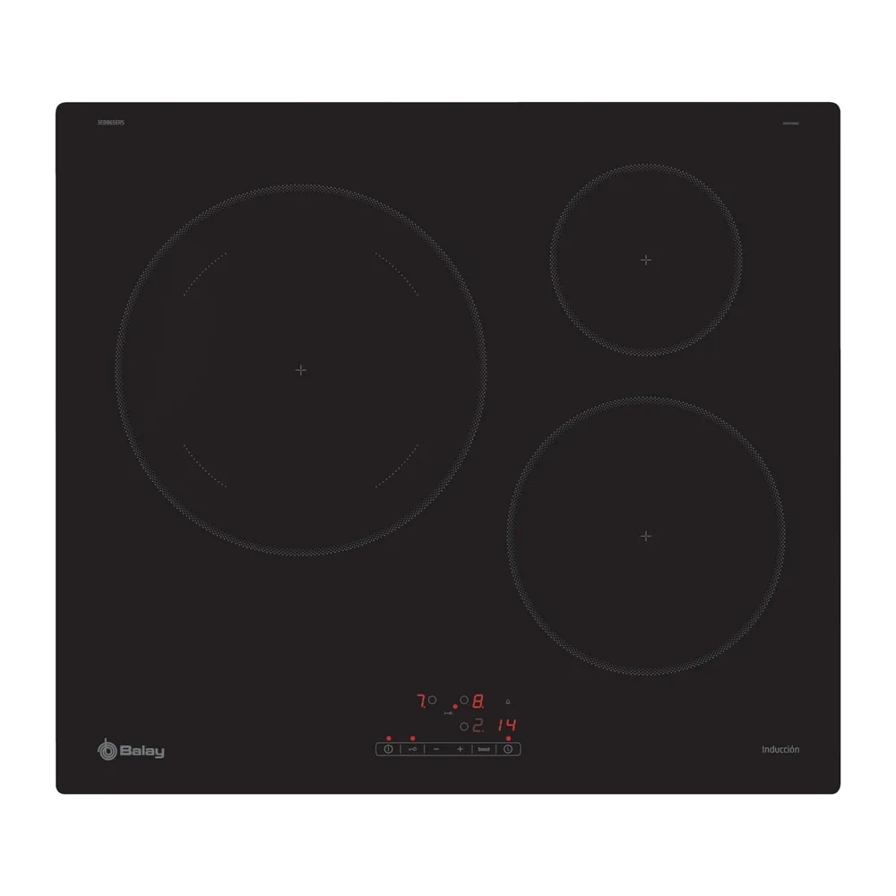 Balay, Placa de inducción, 60 cm de ancho, Zona de 28 cm, Negro, 3EB865ERS