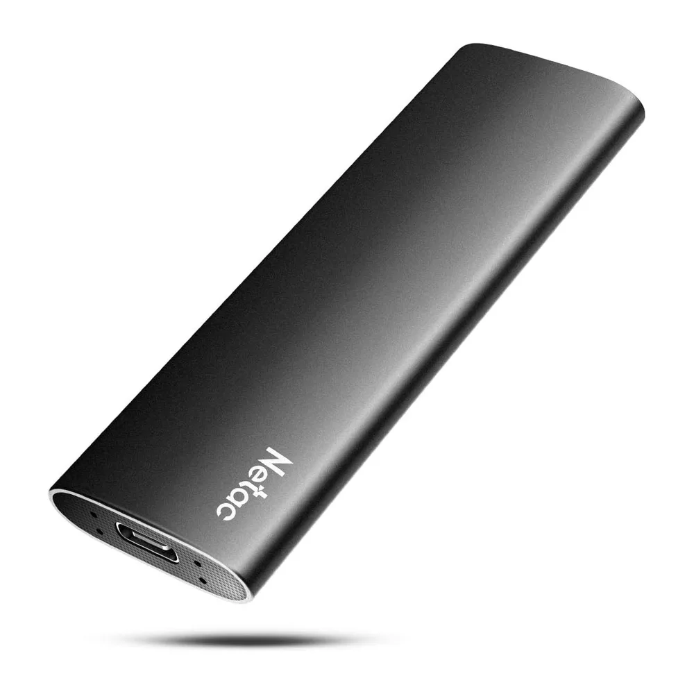 Netac 1TB Disco Duro Externo SSD USB 3.2 Tipo-C Gen 2 Portátil Unidad de Estado Sólido,Negro