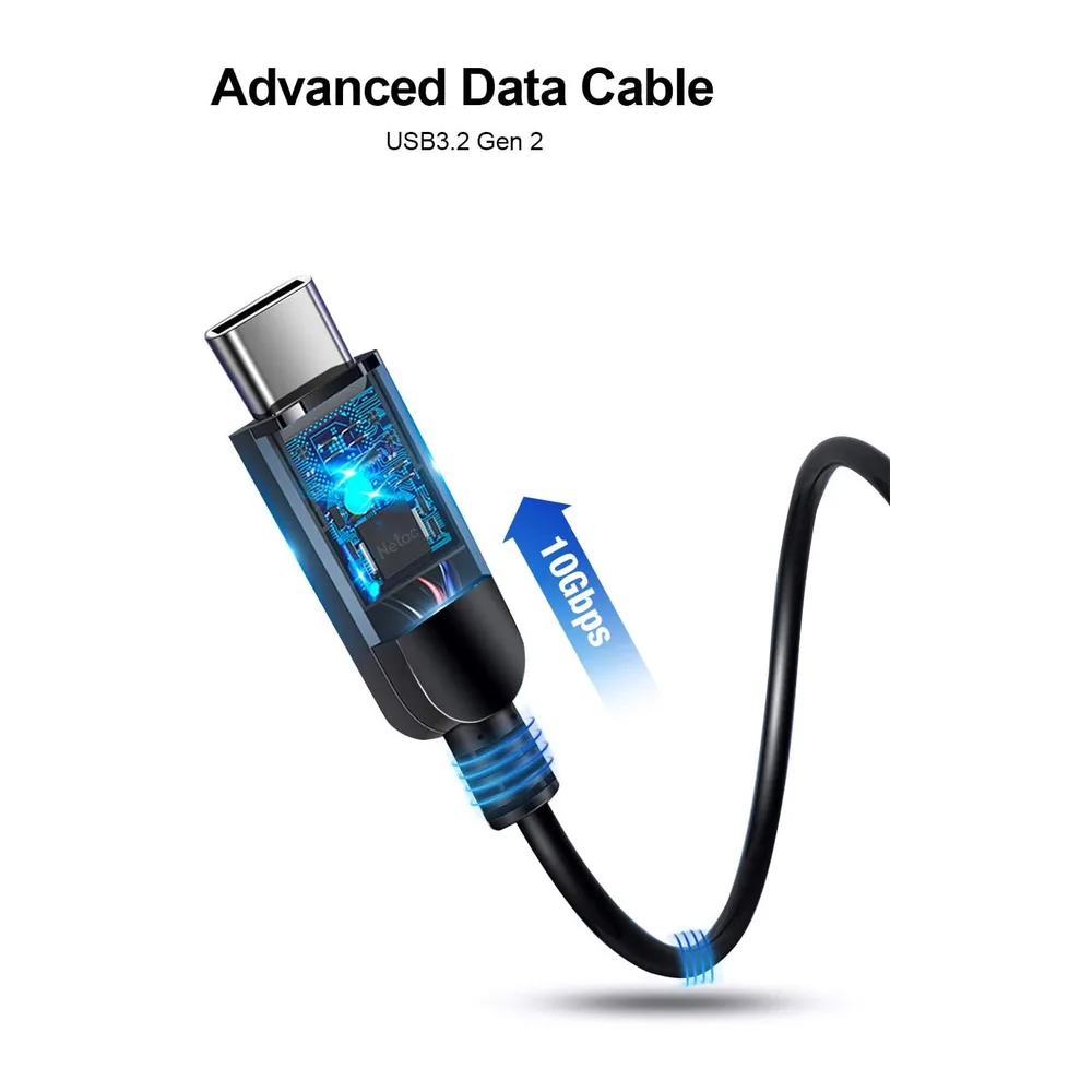 Netac 1TB Disco Duro Externo SSD USB 3.2 Tipo-C Gen 2 Portátil Unidad de Estado Sólido,Negro — 6