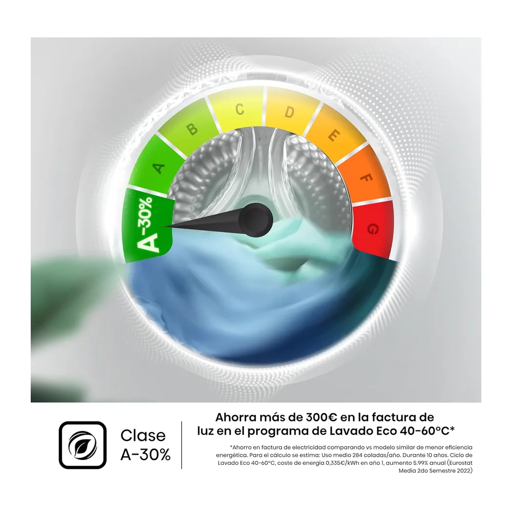 Hisense WD3S9043BW3-Lavadora Secadora, 9/6Kg, Class A-30%/D, 1400 RPM, Ancho 60cm, 15 Programas, Tecnología — 3