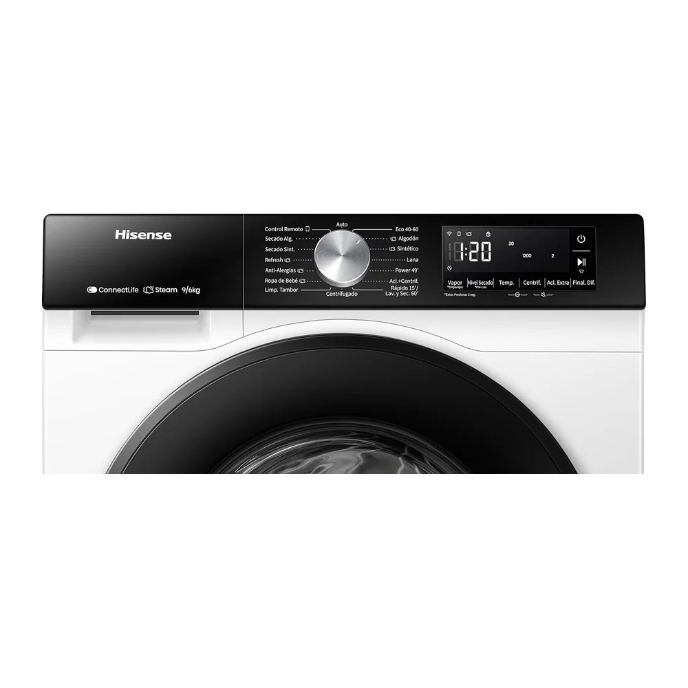 Hisense WD3S9043BW3-Lavadora Secadora, 9/6Kg, Class A-30%/D, 1400 RPM, Ancho 60cm, 15 Programas, Tecnología — 4