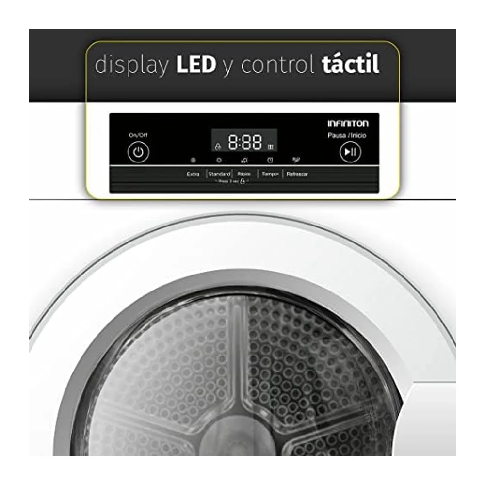 INFINITON | Secadora SD-3M | Evacuación | Capacidad 3Kg | Sensores LED | Funcion Anti-arrugas | Clase — 6