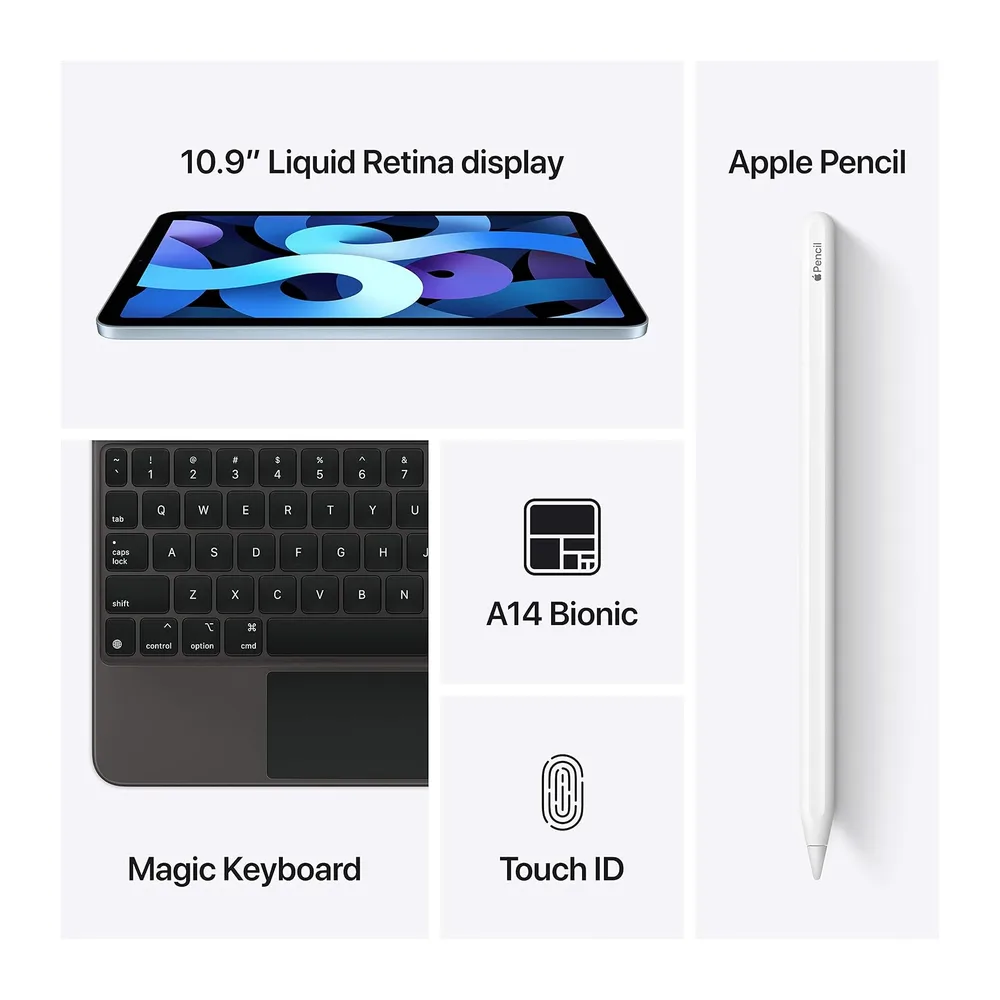 Apple iPad Air (4.ª Generación, 10.9-Pulgadas, 2020), 64GB, Wi-Fi, Gris Espacial (Reacondicionado) — 5
