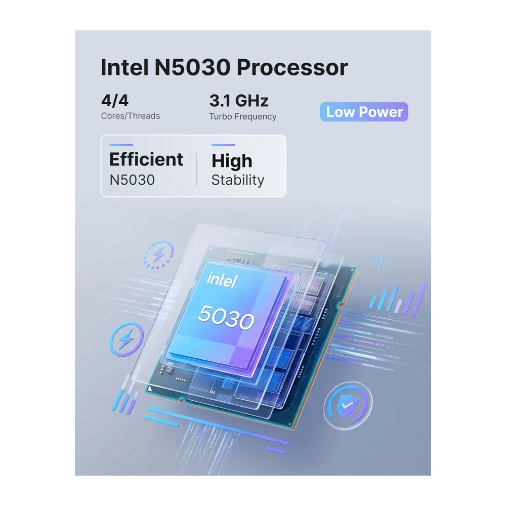 NiPoGi AK1PLUS Mini PC,Ιntel N5030,WIN-11 Pro,12GB RAM,256GB SSD — 3