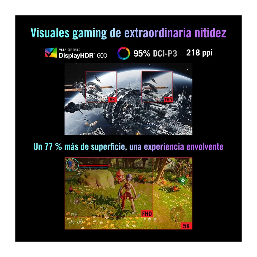 ASUS ROG Strix 5K XG27JCG - Monitor Gaming 5K HDR (5120 × 2880), Dual Mode, G-Sync y AMD FreeSync Premium, — 4