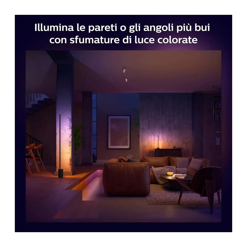 Philips Hue Gradient Signe – Lámpara inteligente, Lámpara de Pie LED Inteligente, Luz Blanca y Luces de — 2