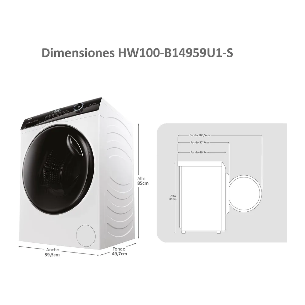 Haier I-Pro Series 5 HW100-B14959U1-S- Lavadora carga frontal 10KG — 2