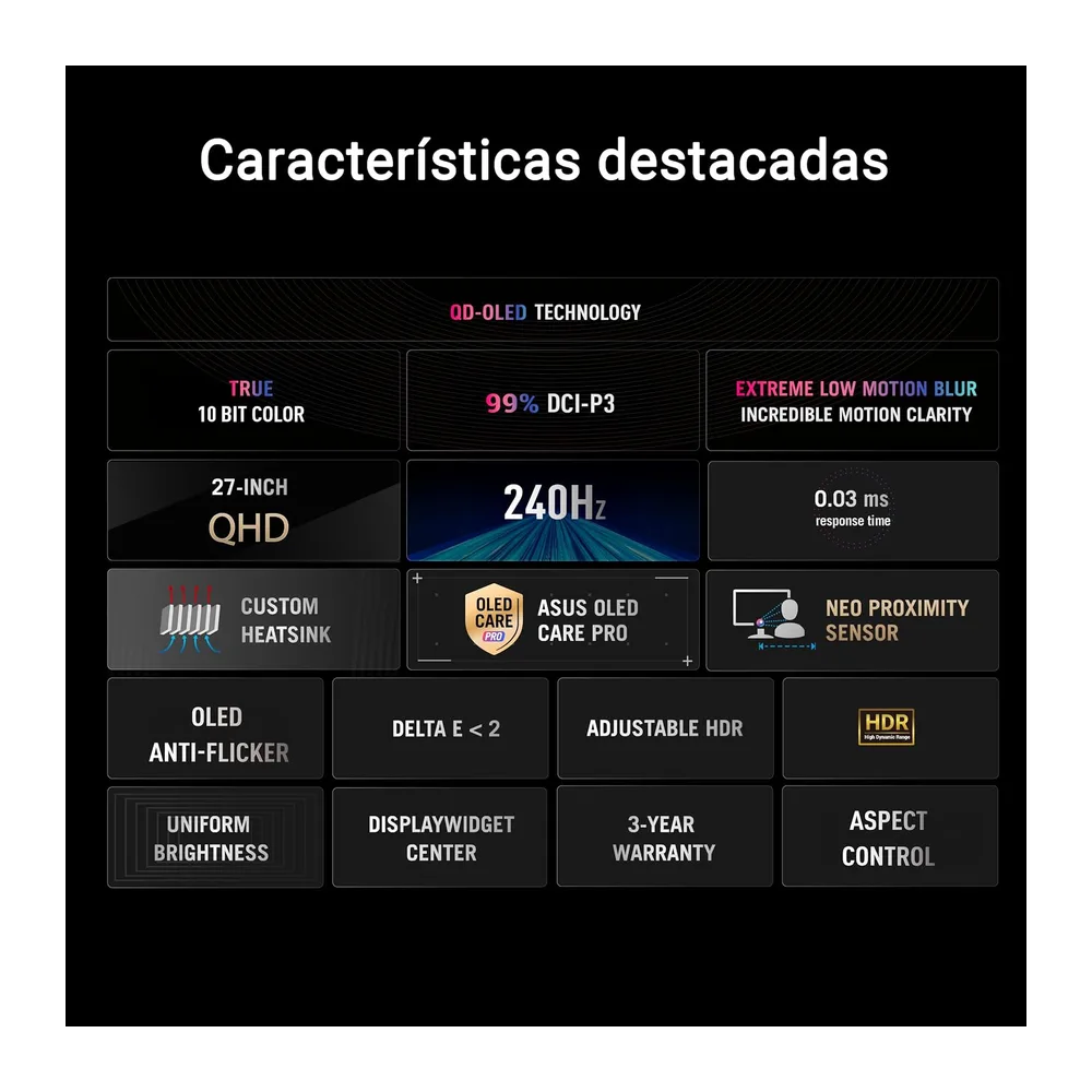 ASUS ROG Strix XG27AQDMES - Monitor Gaming QD-OLED 240Hz de 27" [Clase de eficiencia energética E] — 3