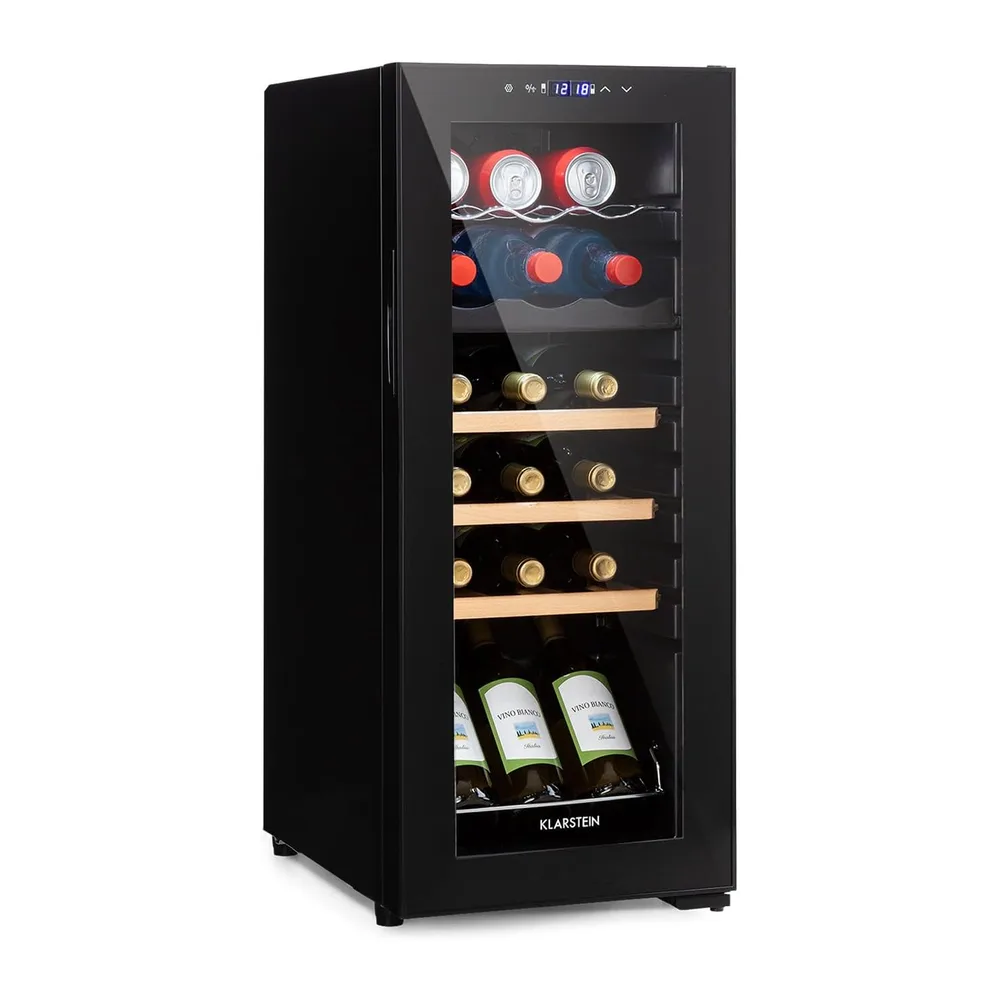 Klarstein Vinoteca nevera frigorífico, de 18 botellas - Modelo independiente con 2 zonas de refrigeración -
