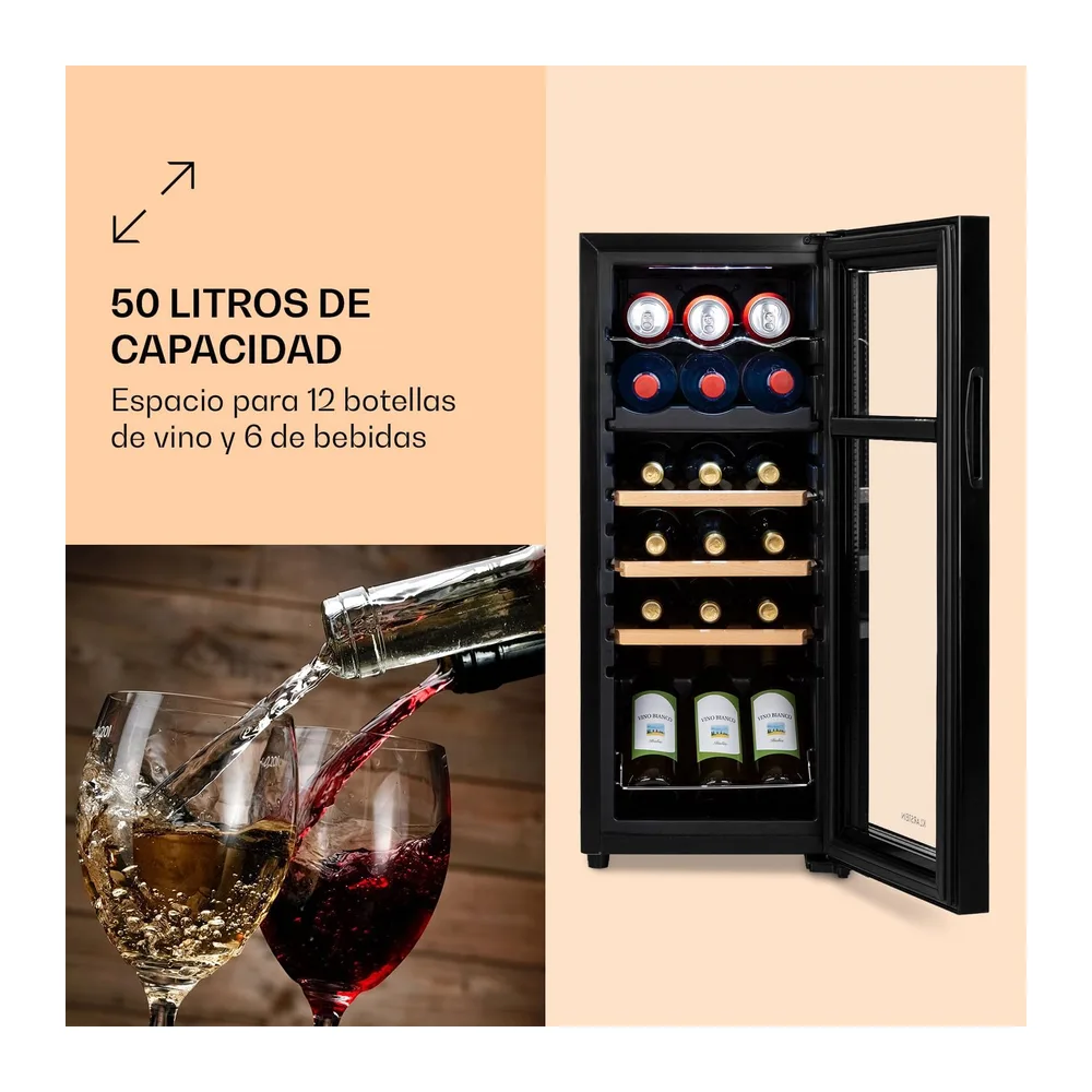 Klarstein Vinoteca nevera frigorífico, de 18 botellas - Modelo independiente con 2 zonas de refrigeración - — 4