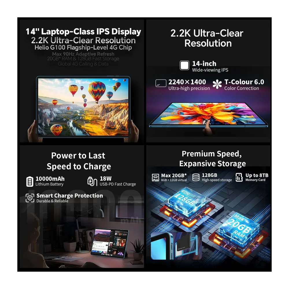 TECLAST T70 Tablet 14" 2.2K G100 2.2GHz Octa-Core — 3