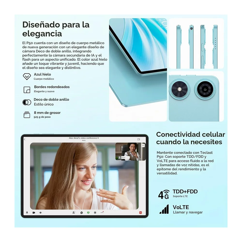 TECLAST P50 Tablet 11" Android 16, 90Hz Tablets 32GB+128GB, 4G LTE, 8000mAh — 5
