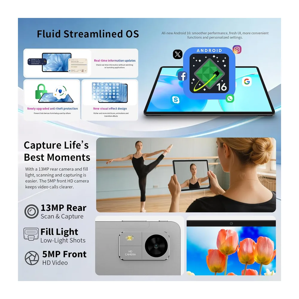 TECLAST M50T Tablet 10.1 Pulgadas Android 16 Tableta Gemini AI — 2