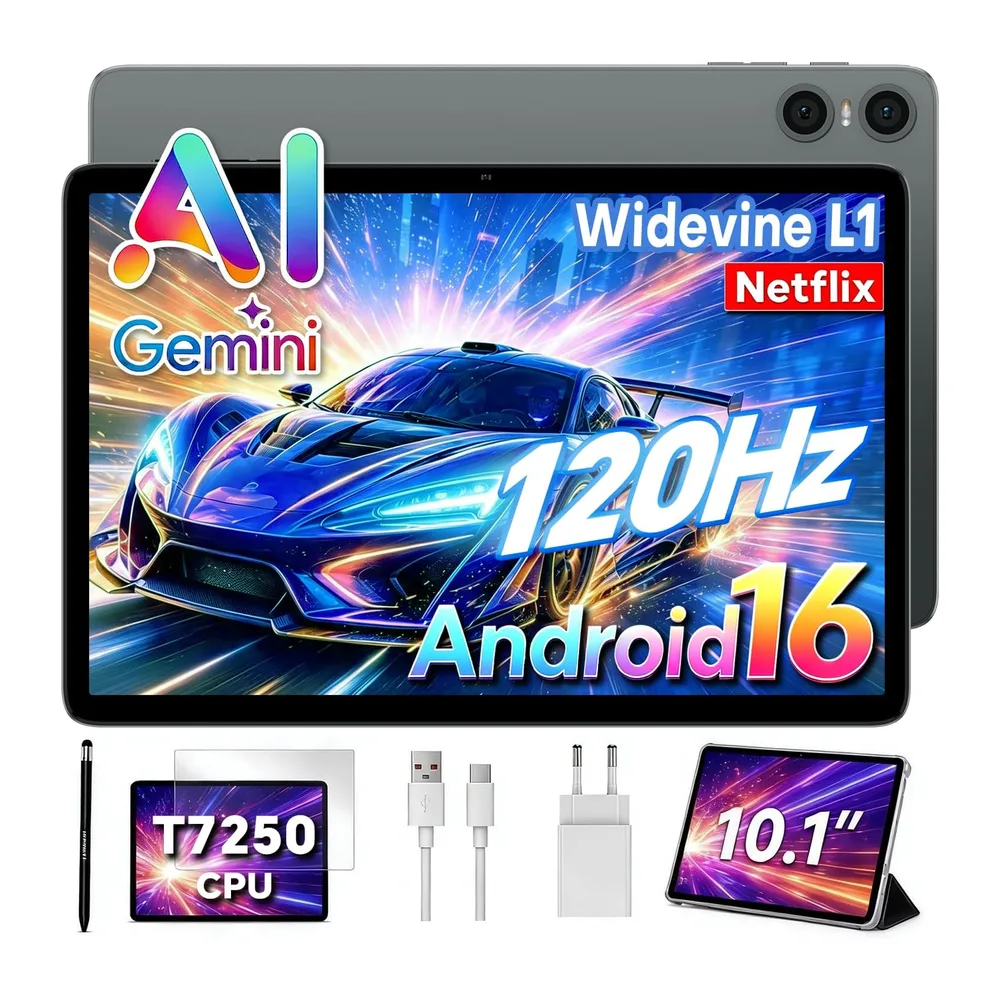 TECLAST P30T Tablet 10" Android 16, 120Hz Tablet con Lápiz y Funda,128GB