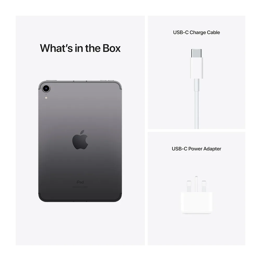 Apple iPad mini (6.ª Generación, 8.3-Pulgadas, 2021), 64GB, Wi-Fi + Cellular, Gris Espacial (Reacondicionado) — 6
