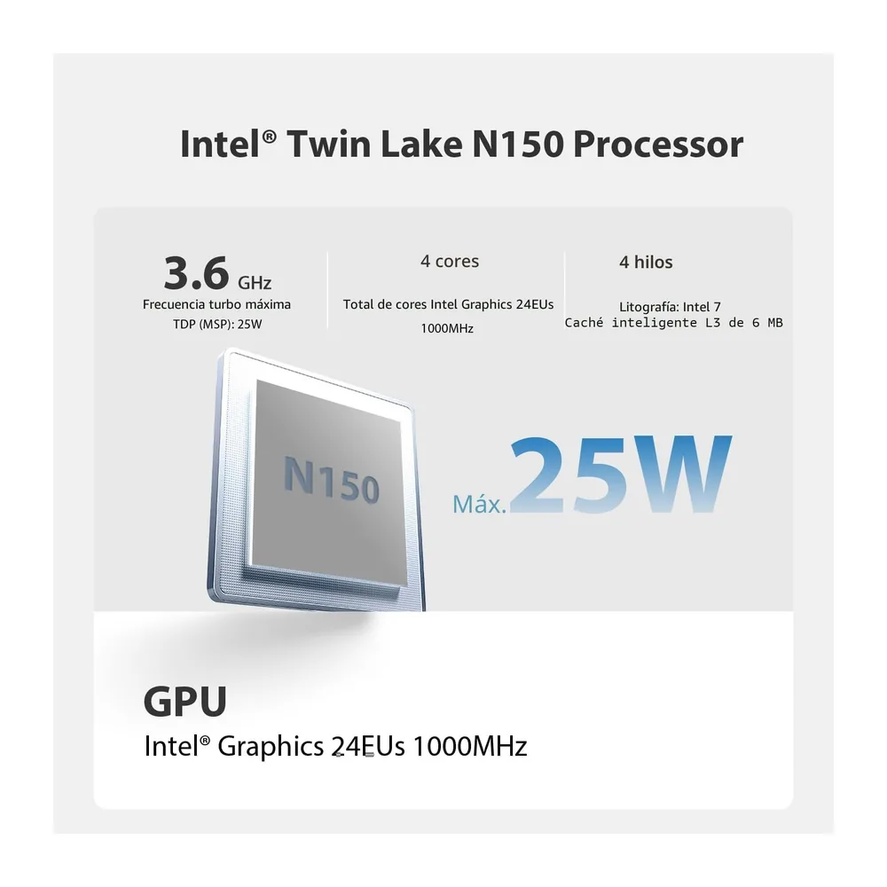 Beelink Mini PC Mini S13, 2 x 2.5GbE, Intel Twin Lake-N150, hasta 3,6 GHz — 4