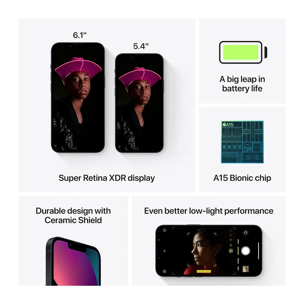 Apple iPhone 13, 128GB, Medianoche (Reacondicionado) — 5