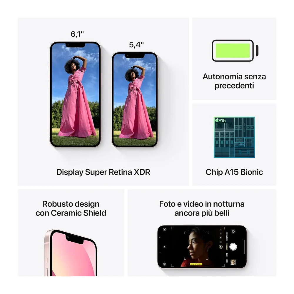 Apple iPhone 13, 128GB, Rosa - (Reacondicionado) — 5
