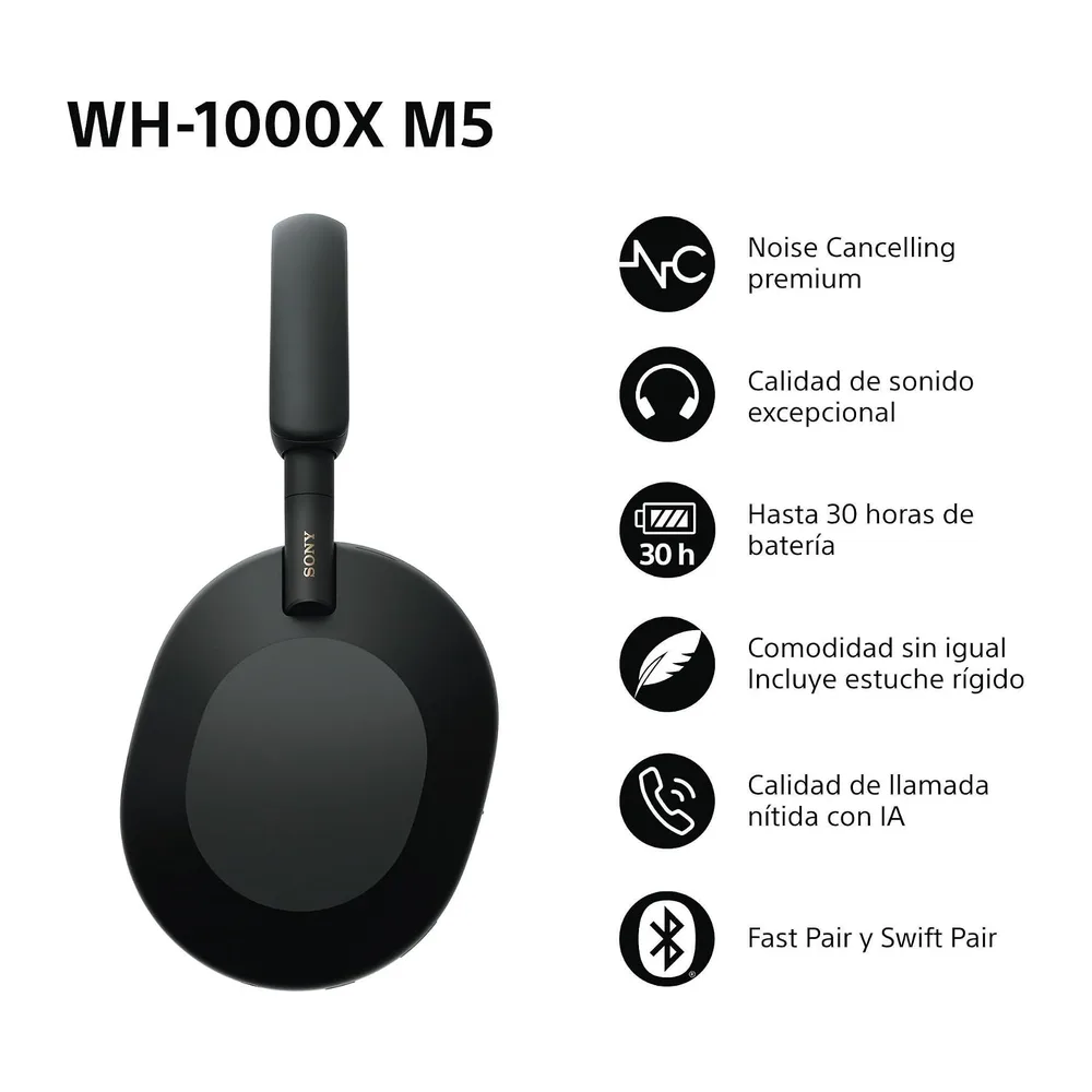Sony WH-1000XM5 Auriculares Inalámbricos con Cancelación de Activa de Ruido nivel Premium — 2