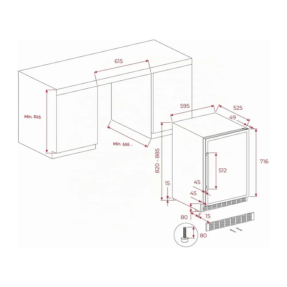 Teka Vinoteca Integrable 46 Botellas, Iluminación LED, Control Electrónico de Temperatura, Capacidad Total — 6