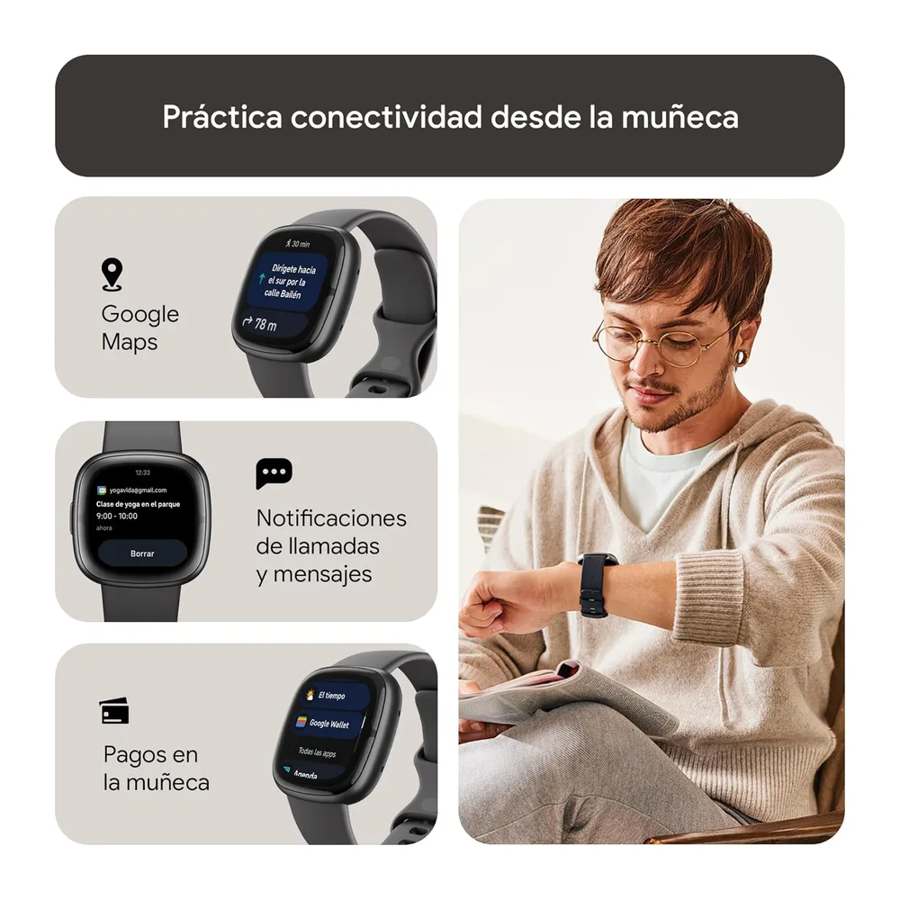Google Fitbit Sense 2, el smartwatch avanzado que te ayuda a cuidar tu salud, con GPS integrado, funciones de — 6