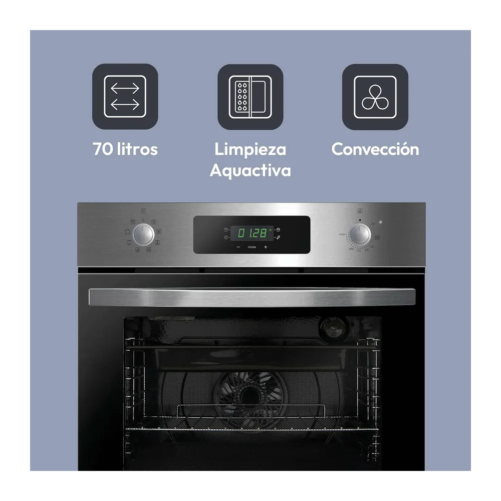 Candy FIDCP X625 L, Horno Multifunción, 70L, Bandeja y Rejilla, Limpieza Aquactiva, Convección + Ventilador — 2