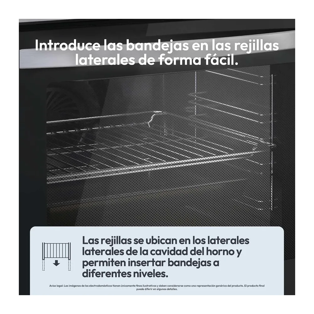Candy FIDCP X625 L, Horno Multifunción, 70L, Bandeja y Rejilla, Limpieza Aquactiva, Convección + Ventilador — 5