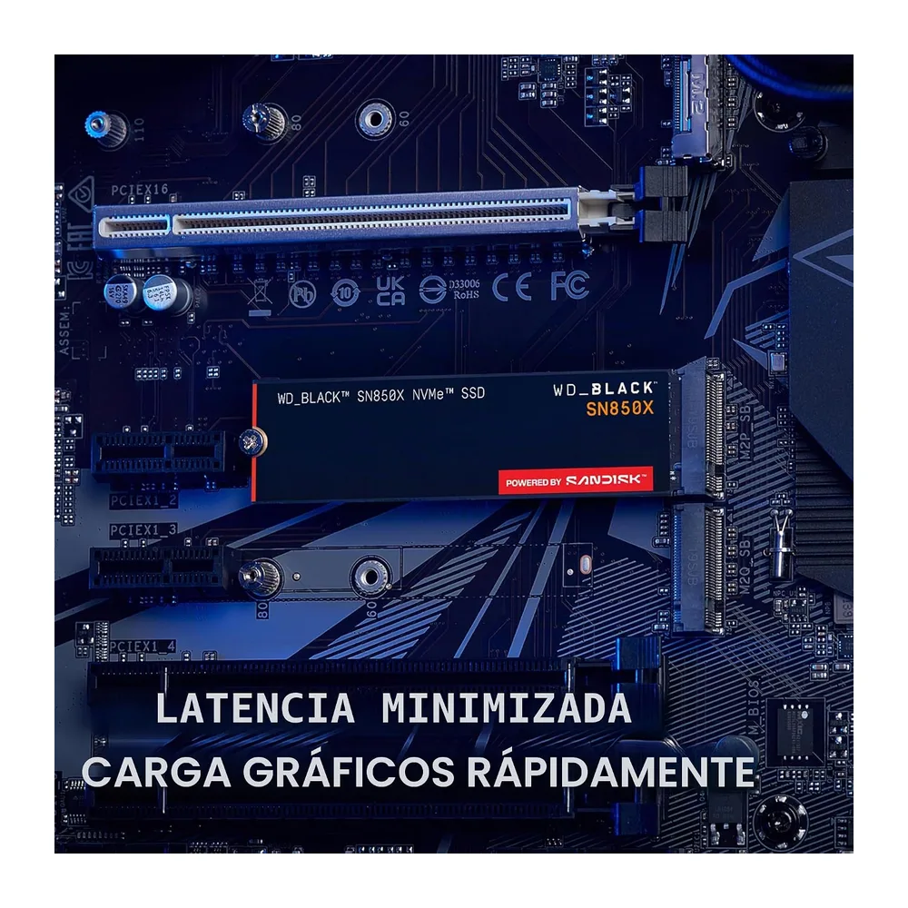 WD_BLACK SN850X NVMe SSD 1TB (Velocidades de lectura hasta 7300 MB/s — 5