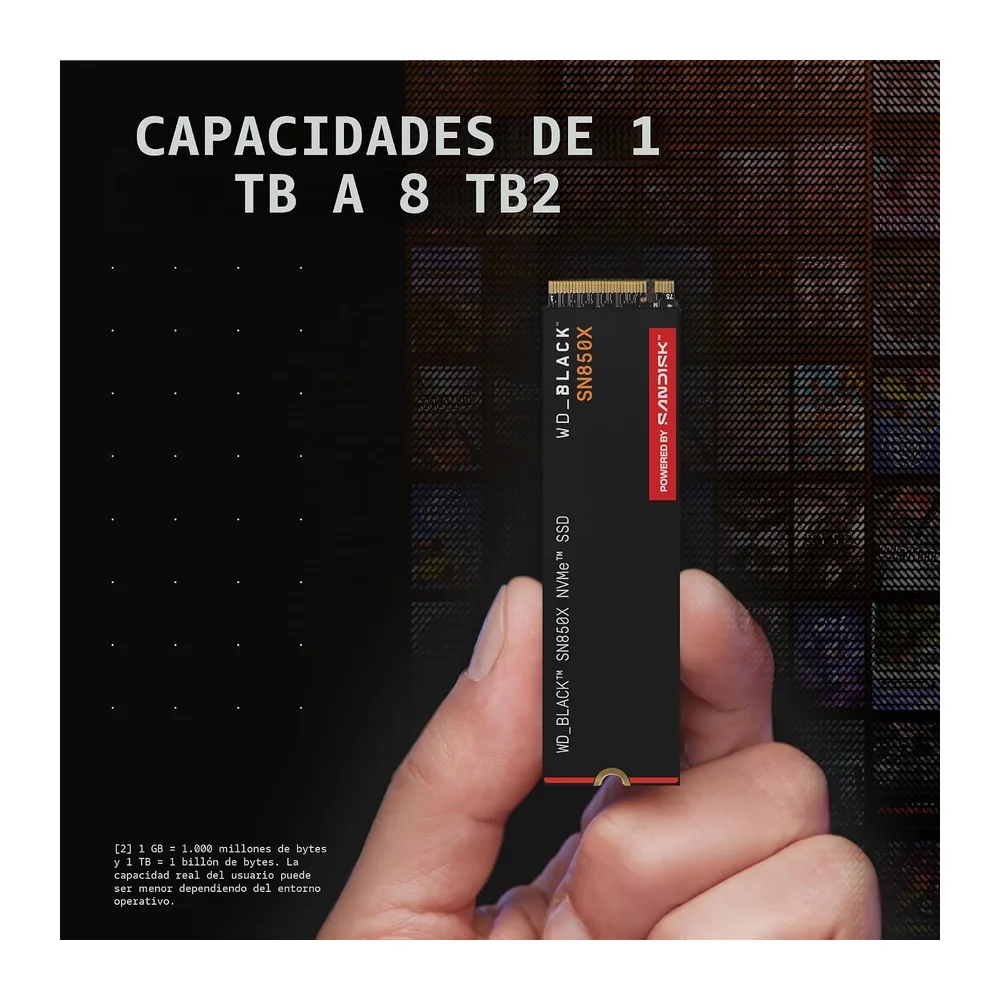 WD_BLACK SN850X NVMe SSD 1TB (Velocidades de lectura hasta 7300 MB/s — 6