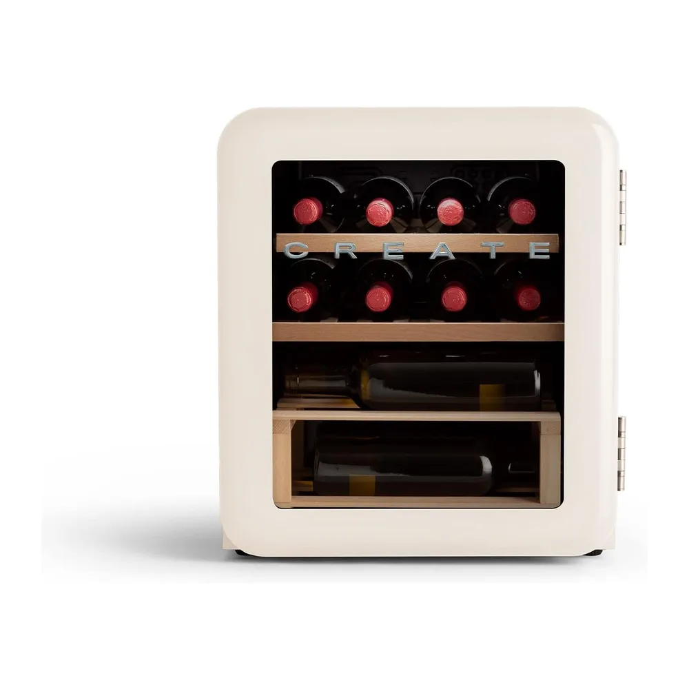 CREATE / WINECOOLER RETRO M/Vinoteca eléctrica de 12 botellas blanco roto/Diseño Retro. temperatura