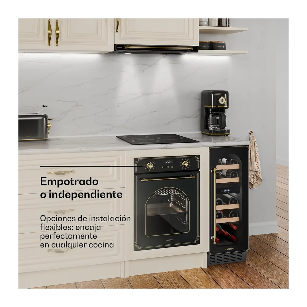 KLARSTEIN Vinoteca, 17 Botellas, Nevera Vinos de Dos Zonas Refrigeración, Nevera Expositora Vino, Prosecco, — 4