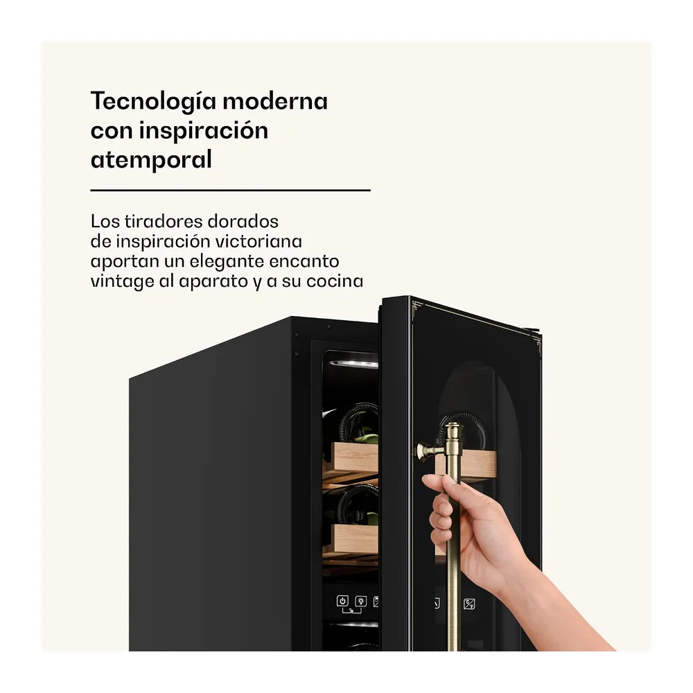 KLARSTEIN Vinoteca, 17 Botellas, Nevera Vinos de Dos Zonas Refrigeración, Nevera Expositora Vino, Prosecco, — 5