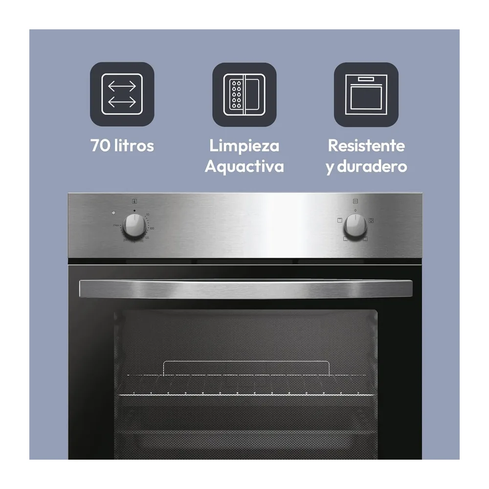 Candy Idea FIDCP X200, Horno Estático, 70L, 2400W, 1 Bandeja y 1 Rejilla, Limpieza Aquactiva, 4 Funciones, 2 — 2