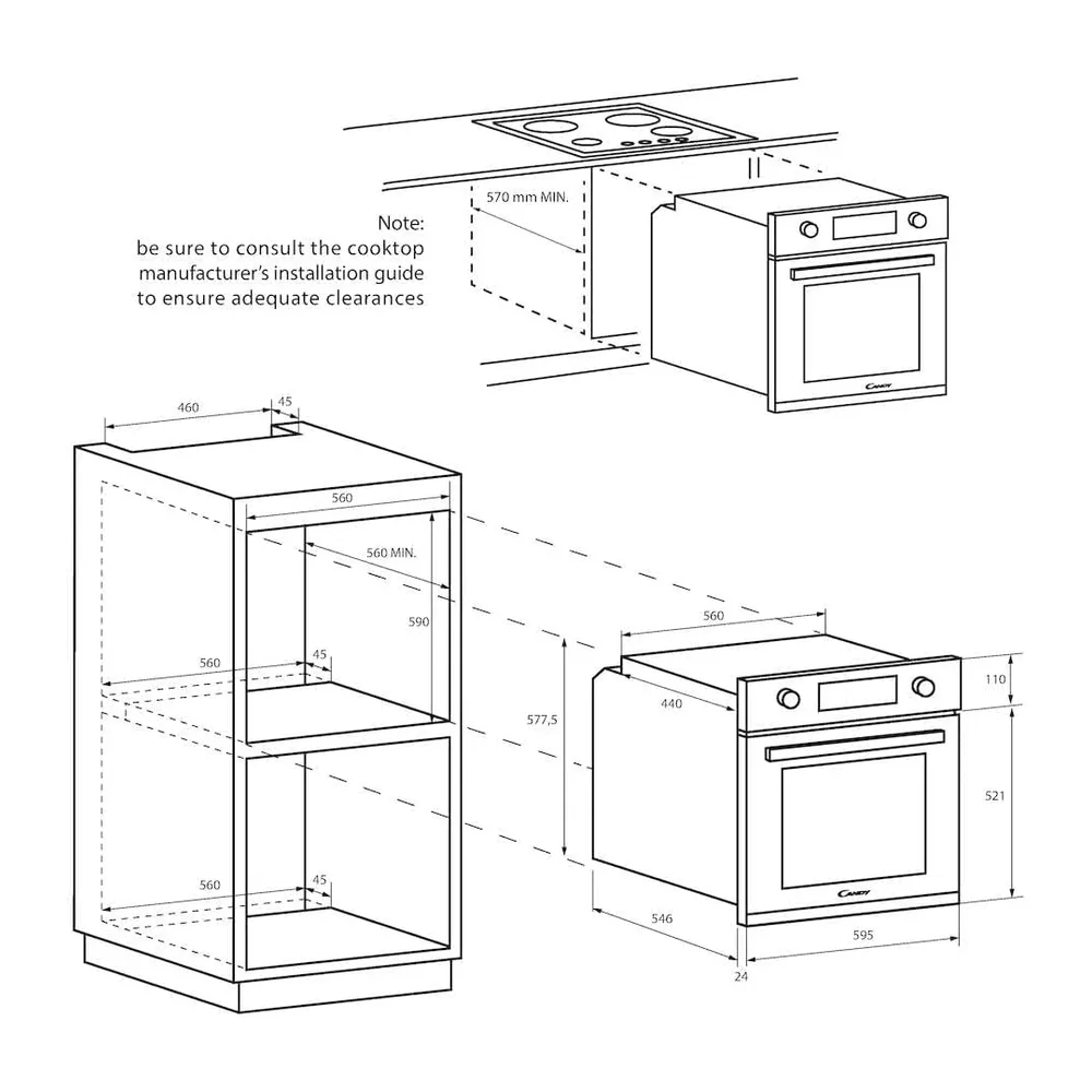 Candy Idea FIDCP X200, Horno Estático, 70L, 2400W, 1 Bandeja y 1 Rejilla, Limpieza Aquactiva, 4 Funciones, 2 — 3
