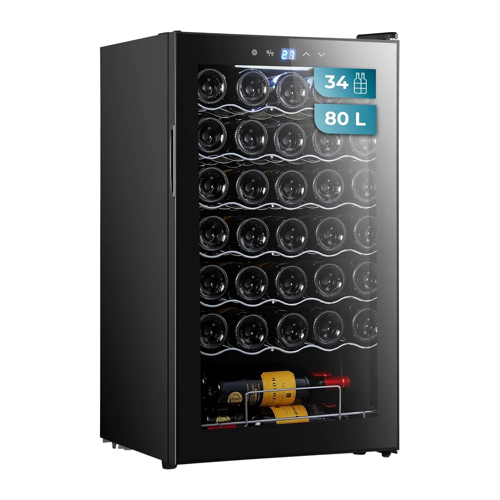 Cecotec Vinoteca 34 botellas Bolero grandsommelier 34030 black compressor