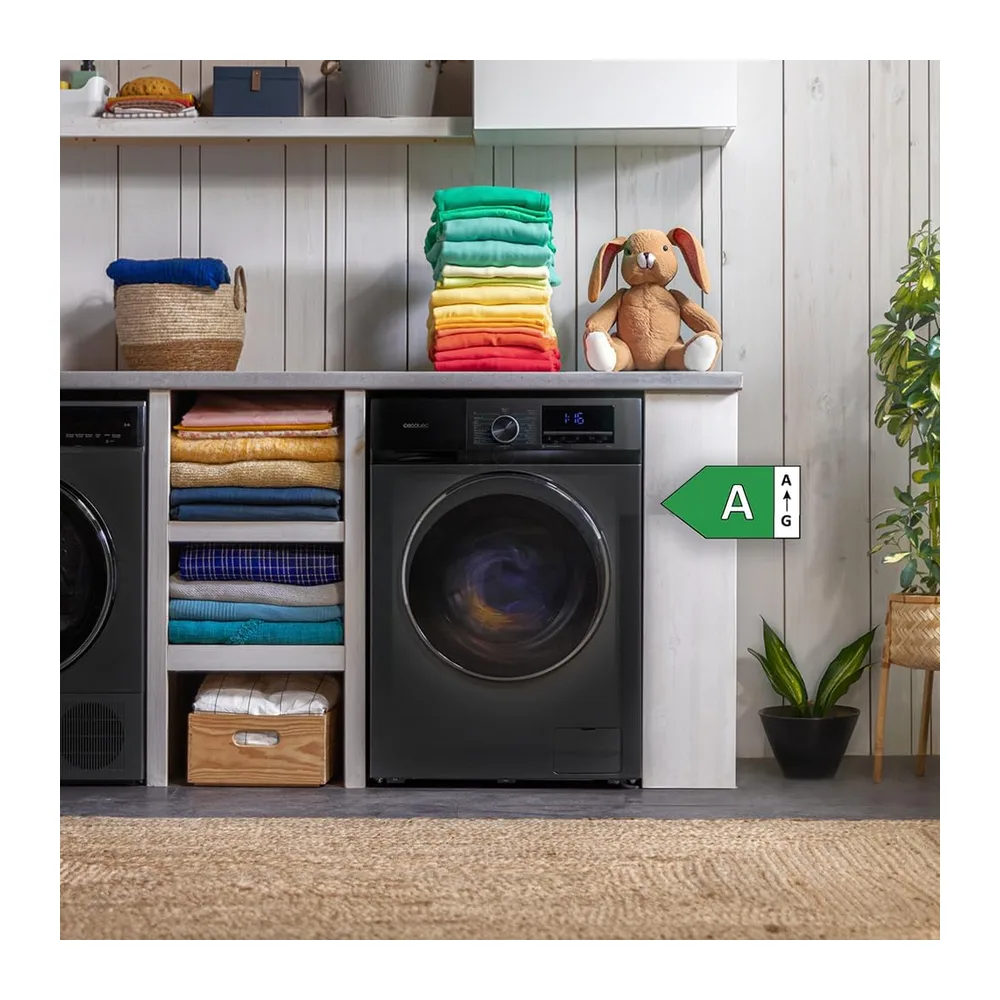 Cecotec Lavadora 8Kg Carga Frontal Bolero Dresscode 8500 Inverter Steel A. 1900W — 2