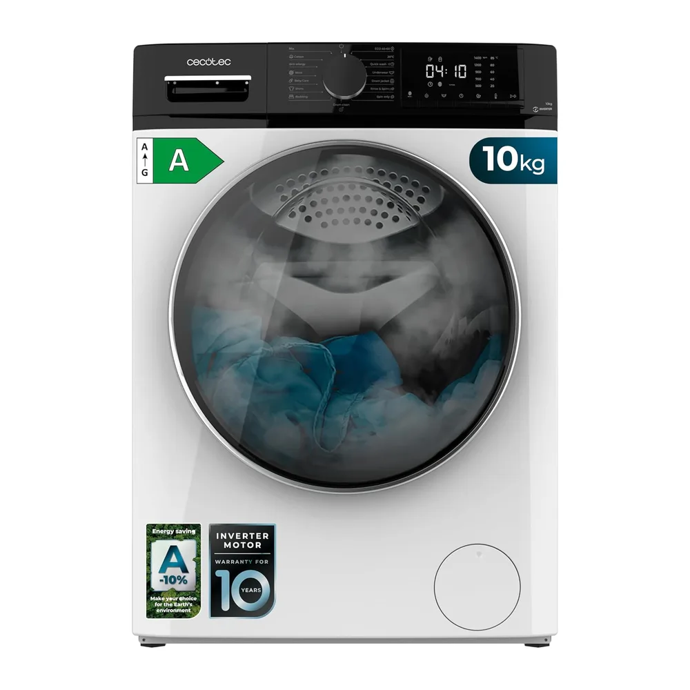 Cecotec Lavadora 10Kg Carga Frontal Bolero DressCode 10610 Inverter A. 1400 RPM