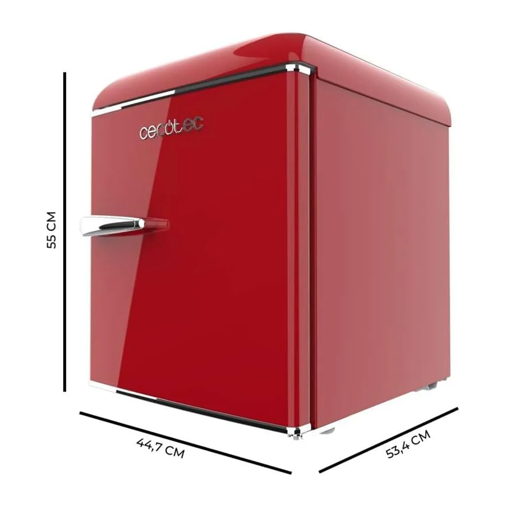 Cecotec Mini Nevera Frigorífico Retro Sobremesa 45L Bolero CoolMarket TT Origin 45 Red. 55cm de Alto y 44,7cm — 2
