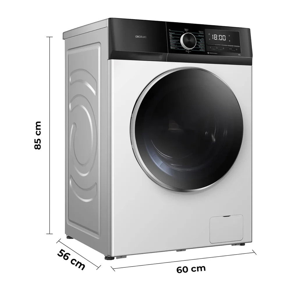 Cecotec Lavadora 9Kg Carga Frontal Bolero Dresscode 9500 Inverter A. 1900W — 2